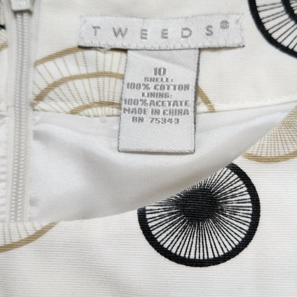 Tweeds black tan and white dress with belt - Picture 5 of 6